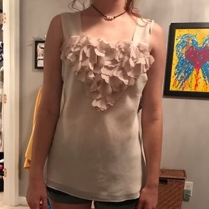 super nice and cute off-white/tan blouse